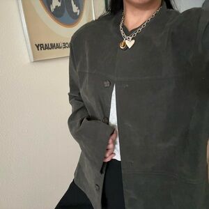 Green Faux Suede Jacket